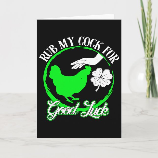 Kyckling Gnid Mig För Lycka St Patricks Day  Kort (Framsida)