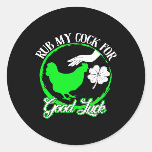 Kyckling Gnid Mig För Lycka St Patricks Day  Runt Klistermärke
