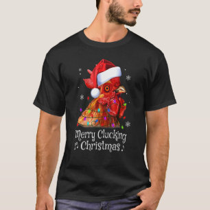 Kyckling God Jul Kluckande Jul Tomte Xmas T Shirt