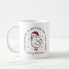 Kyckling God Jul lantlig rolig gårdsdjur Kaffemugg