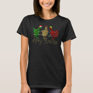 Kyckling God Jul Röd Grön Randig Leopard Pa T Shirt
