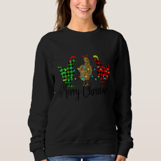 Kyckling God Jul Röd Grön Rutig Leopard Pa T Shirt