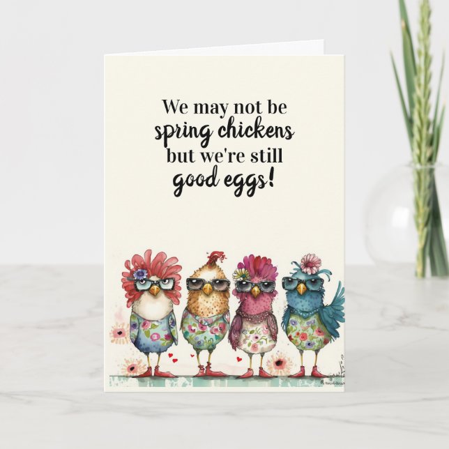 kyckling grattis på födelsedagen vår helgkort (Framsida)