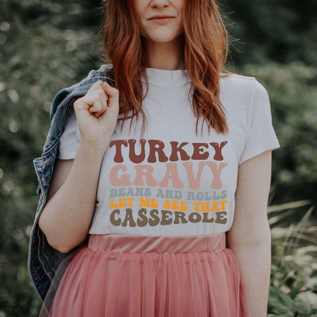 Kyckling Gravy Bönor Och Rullar Höst Thanksgiving  T Shirt (Skapare uppladdad)