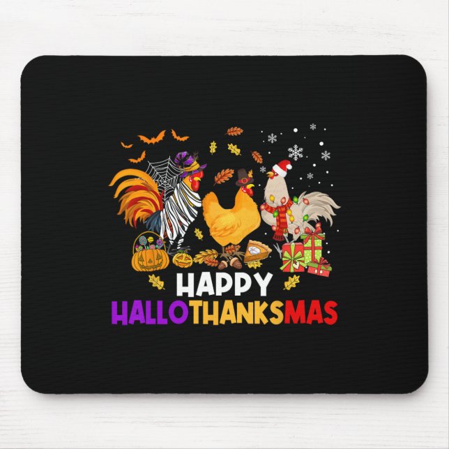 Kyckling Halloween Glad Hallothanksmas Höst Jul Musmatta (Framsidan)