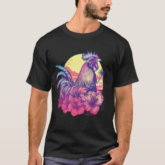 Kyckling Hawaiianska Blommor Tupp Kauai Hawaii Vin T Shirt