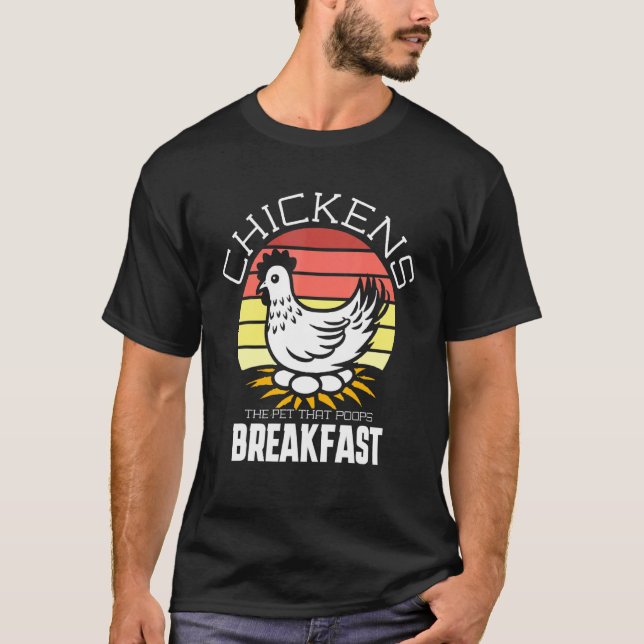 Kyckling Husdjur Pissar Frukost T Shirt (Framsida)