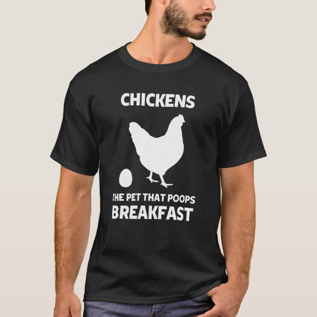Kyckling Husdjuret Som Bajsar Frukost T Shirt (Framsida)