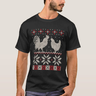 Kyckling i Älskare Ugly Sweater Tupp för odling av T Shirt