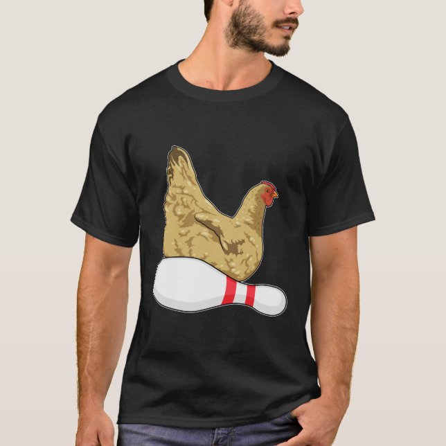 Kyckling i Bowling med Bowlstift T Shirt (Framsida)