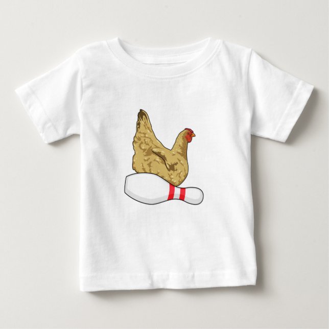 Kyckling i Bowling med Bowlstift T Shirt (Framsida)