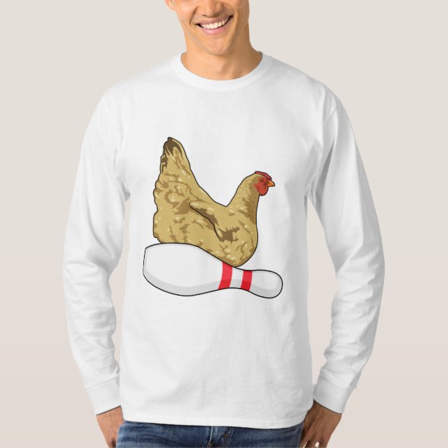 Kyckling i Bowling med Bowlstift T Shirt (Framsida)