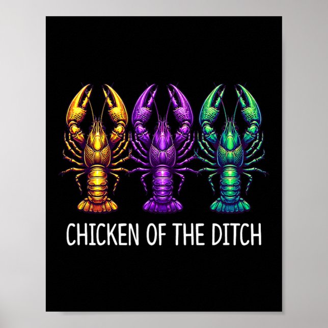 Kyckling i Ditch - Mardi Gras Cajun Kräftor - Poster (Framsidan)
