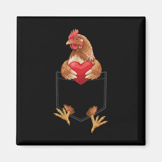 Kyckling I Ficka Höna Gård Djurälskare Design Val Magnet