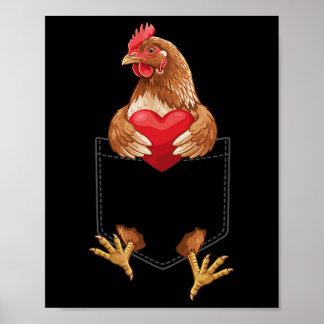 Kyckling i fickan Höna Gård Djurfantast Design Val Poster