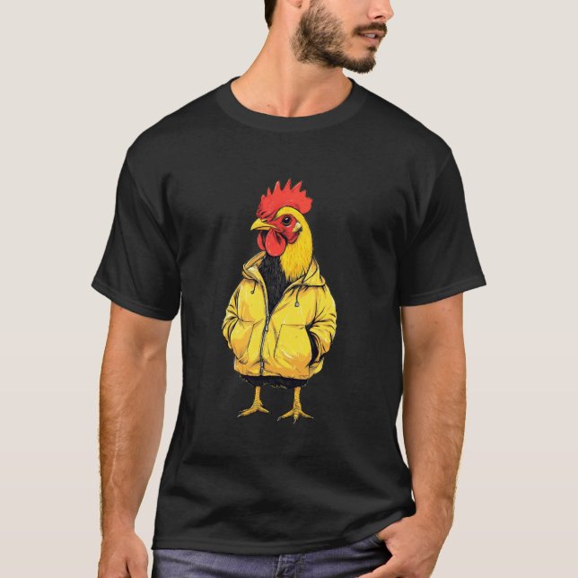 Kyckling I Regnrock T Shirt (Framsida)
