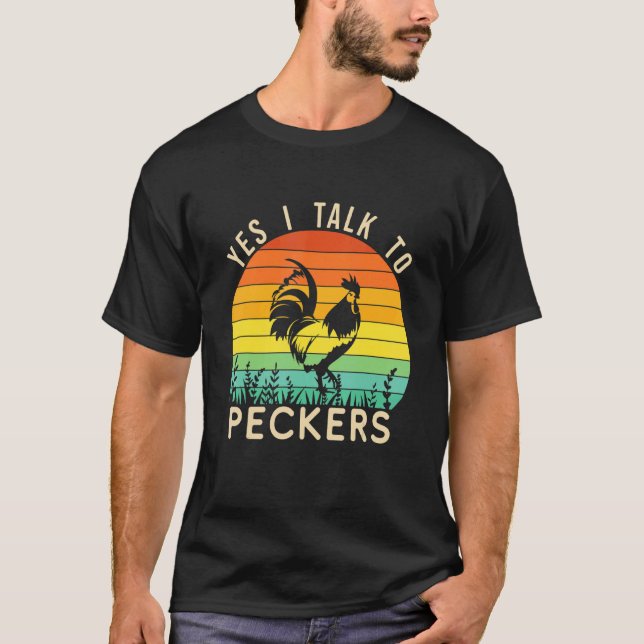Kyckling Ja Jag Pratar Med Hackspettar T Shirt (Framsida)
