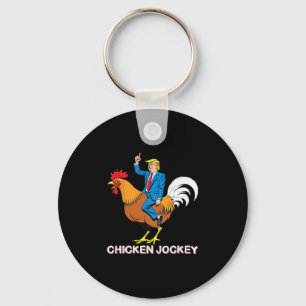 Kyckling Jockey Trump Roligt Meme Surreal Humor T- Nyckelring