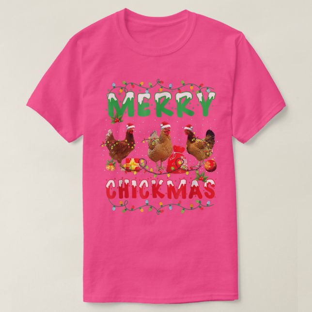 Kyckling Jul Fairy Ljus God jul Chicken T Shirt (Design framsida)