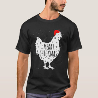 Kyckling Jul Glad Kycklingmas Santa Hatt Kyckling T Shirt
