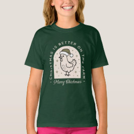 Kyckling jul hemgård lantlig stuga grön t shirt