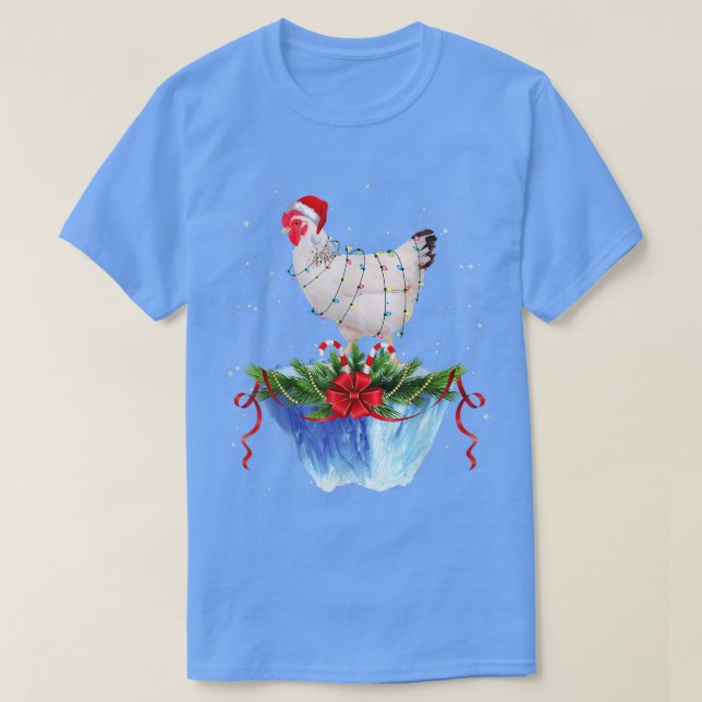 Kyckling jul Ljus Julafton Funny T Shirt (Design framsida)
