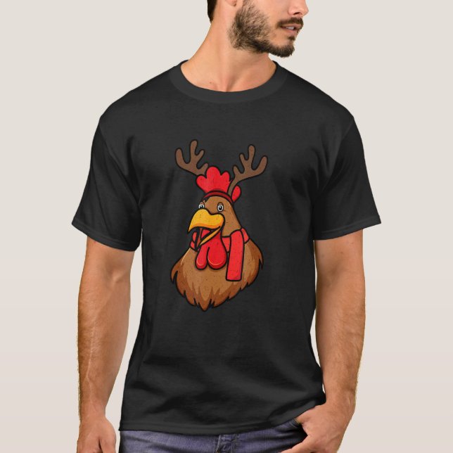 Kyckling jul renhorn Xmas T Shirt (Framsida)