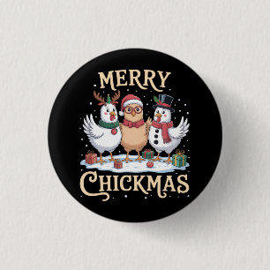 Kyckling jul Santa hatt God jul Kycklingfarm Knapp
