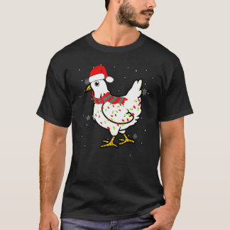 Kyckling julbelysning bär tomtehatt Tupp Xm T Shirt