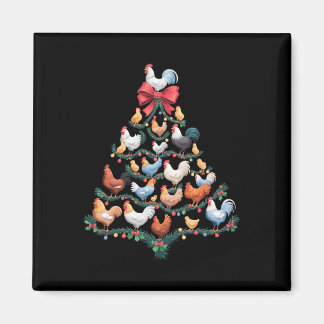 Kyckling Julgran Farm Animal Helgdag Decor Magnet