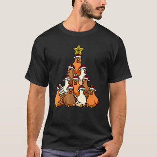Kyckling Julgran Söt Julgran Djur T Shirt