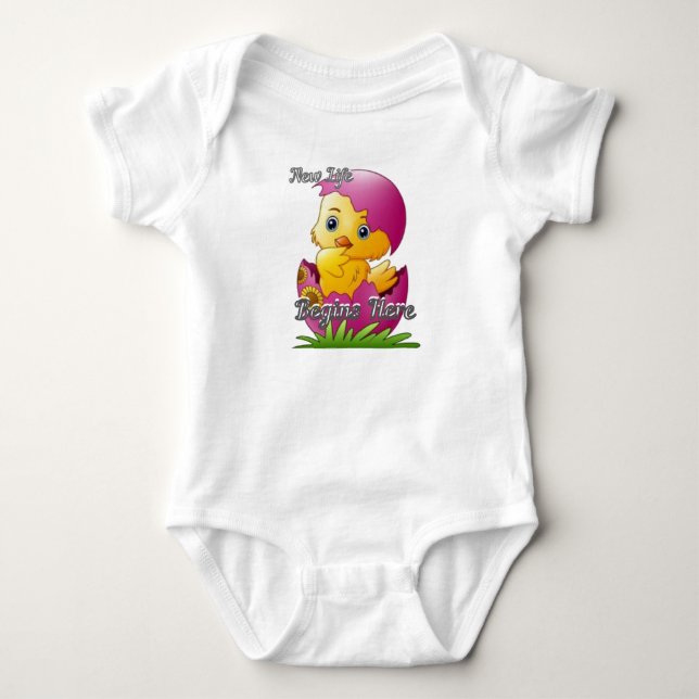 Kyckling Kläck Baby Bodysuit T Shirt (Framsida)