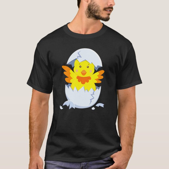 Kyckling kläcks ur ägg kyckling med ägg sh t shirt (Framsida)