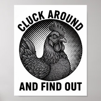 Kyckling, kluckar runt tuppattityd poster