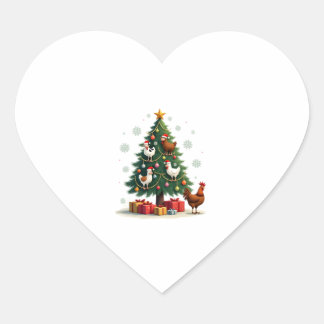 Kyckling Ko Get Häst Gård Djur Bonde Jul Hjärtformat Klistermärke