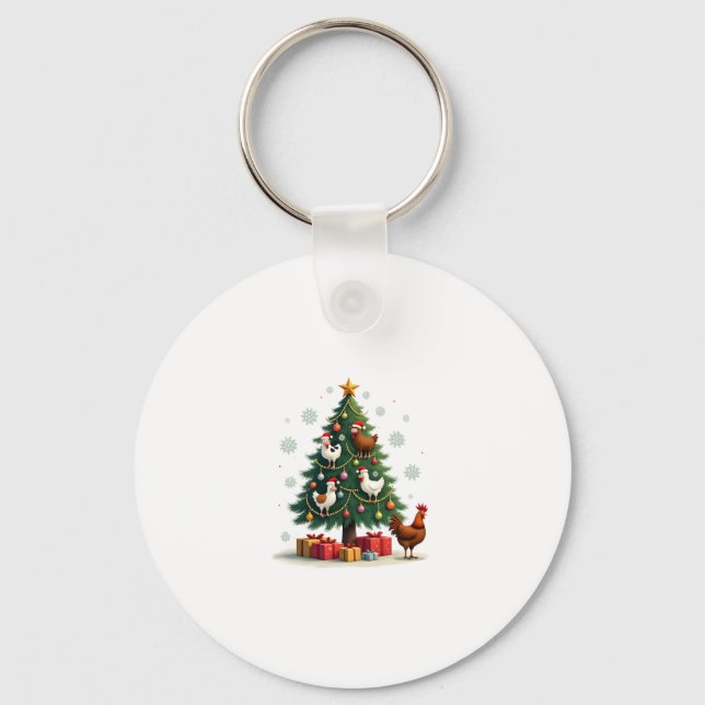 Kyckling Ko Get Häst Gård Djur Bonde Jul Nyckelring (Framsida)