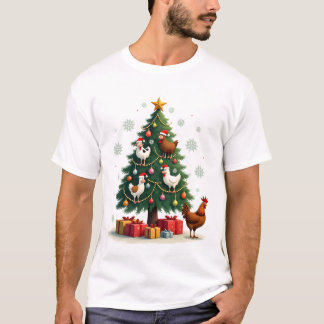 Kyckling Ko Get Häst Gård Djur Bonde Jul T Shirt