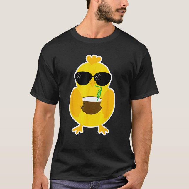 Kyckling Komisk Vän Djur Kärlek T Shirt (Framsida)