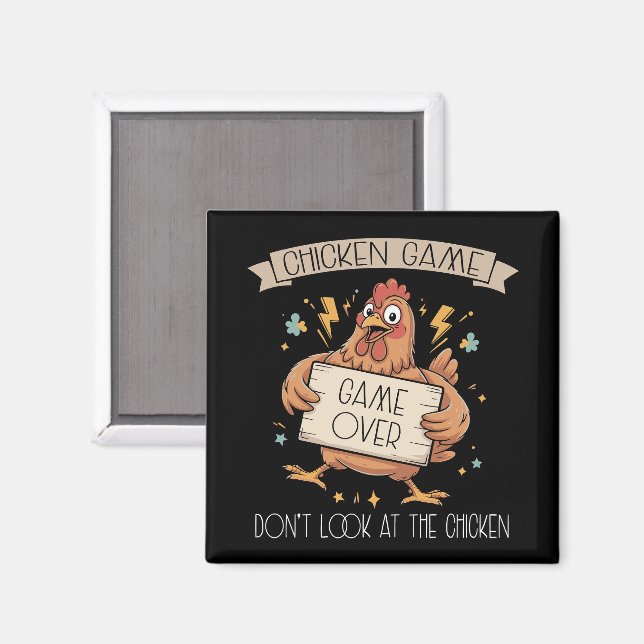 Kyckling-leken Titta inte på kycklingen Magnet (Front/Back)