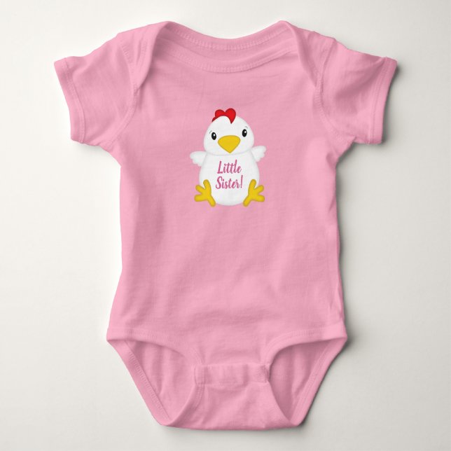 Kyckling Lille syster Rosa T Shirt (Framsida)