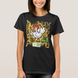 Kyckling Mamma Energi Rolig Gård Älskare Design T Shirt