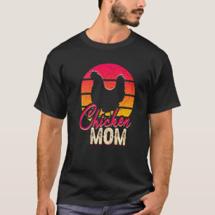 Kyckling Mamma Retro Vintage Solnedgång Bonde Mamm T Shirt