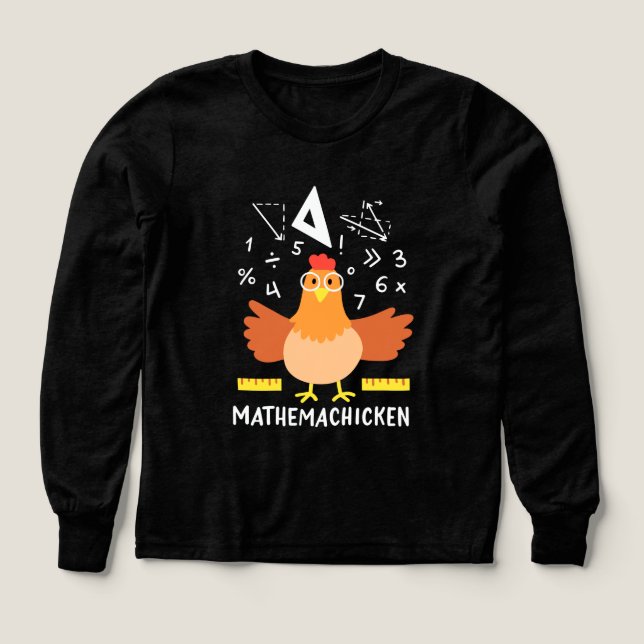 Kyckling Math Gag Rolig Mathemachicken Swag T Shirt (Design framsida)
