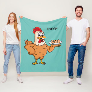 Kyckling med ägg på tecknad av plattor fleecefilt