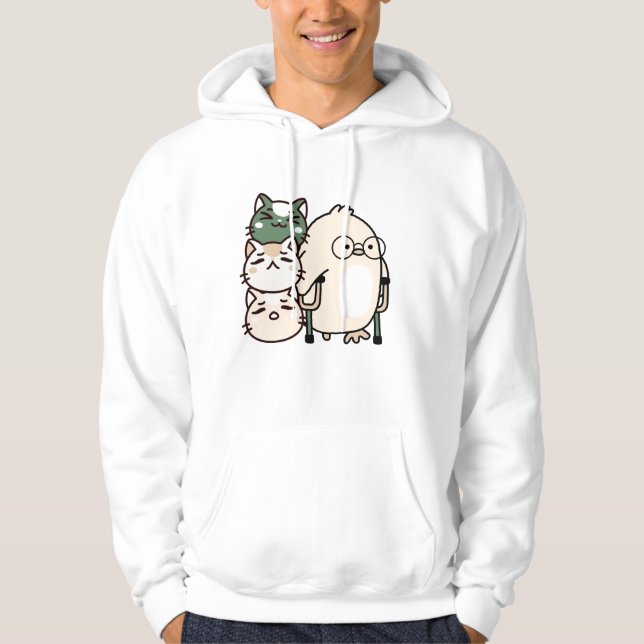 Kyckling med axillära käppar och kattstack hoodie (Framsida)