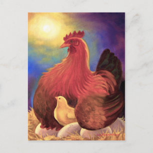 Kyckling med Chick Farm Art - Multi Vykort