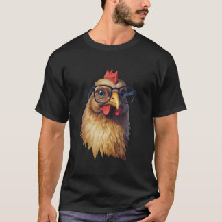 Kyckling Med Glasögon Söt Fågelälskare Attityd T Shirt