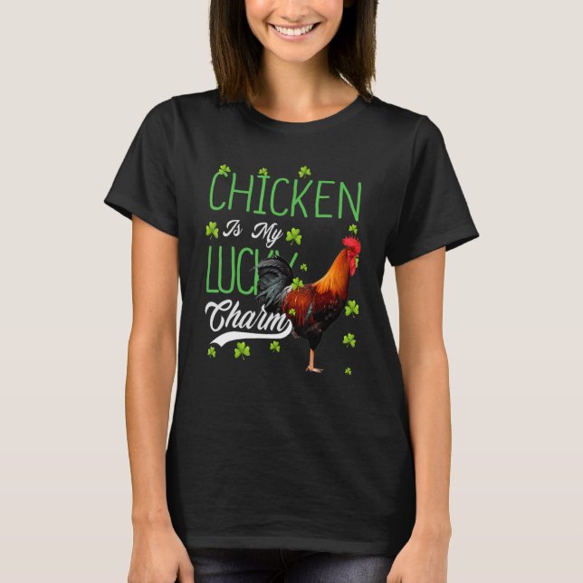 Kyckling Min hund är min lyckotalisman T Shirt (Framsida)