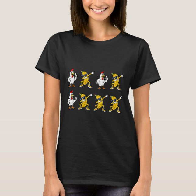 Kyckling Nana Dans Dab Rolig Dans Meme Barn Män K T Shirt (Framsida)