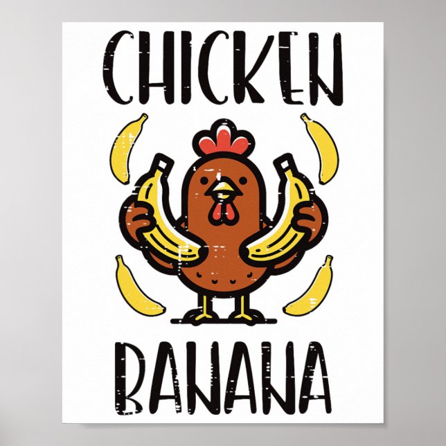 Kyckling Nana Söt Sång Dans Frukt Barn Ungdom Män  Poster (Framsidan)